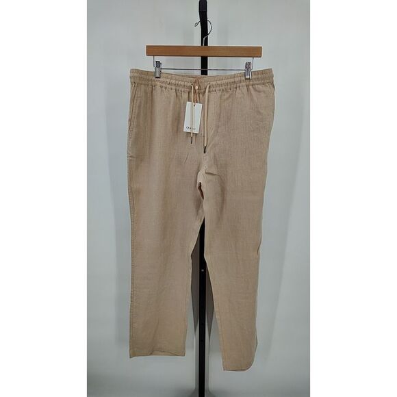 Quince Mens 100% European Linen Drawstring Beach Pants - 30" Driftwood L - Picture 1 of 2
